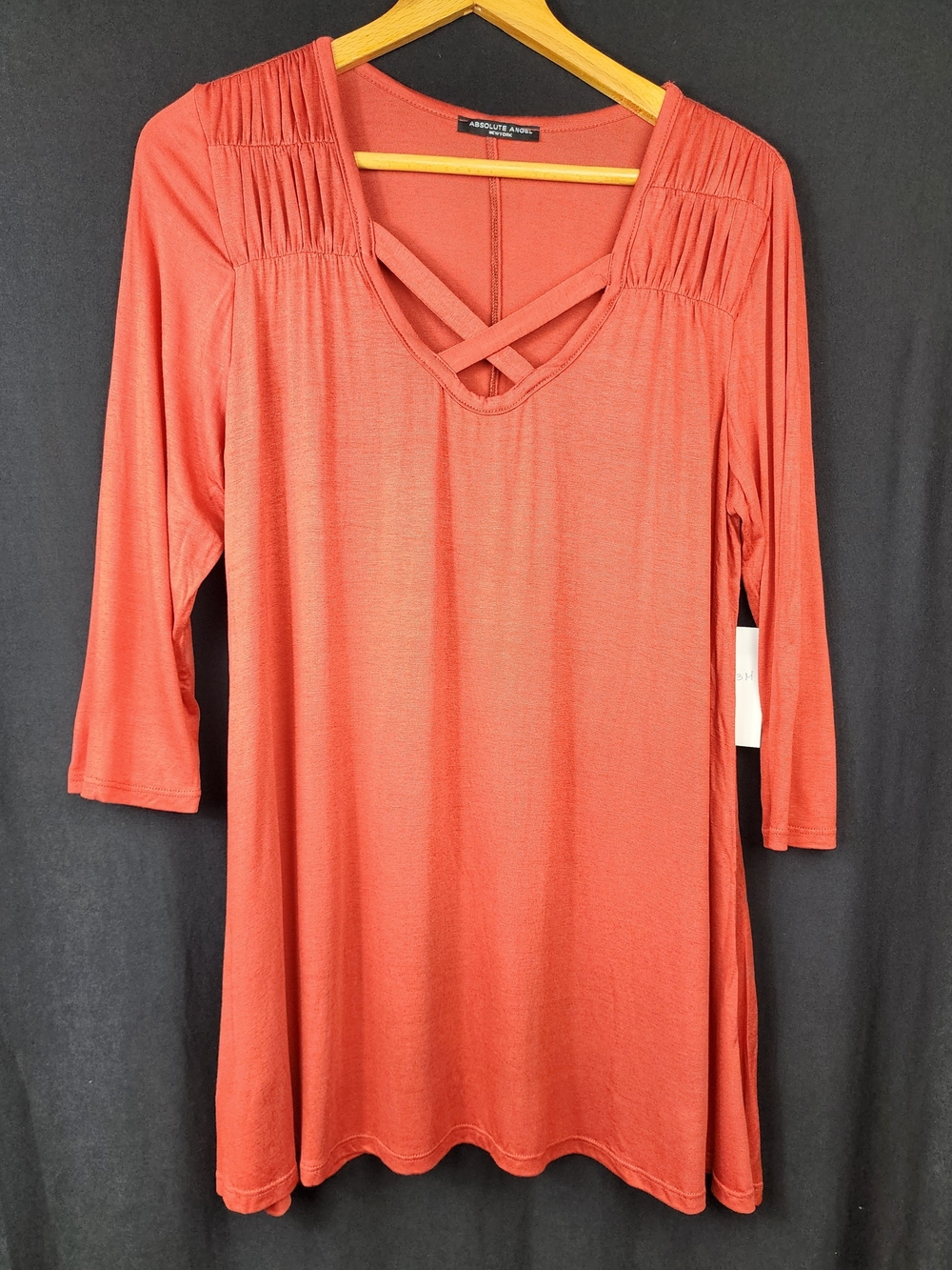 Absolute Angel Women's Rust Cross-Front Tunic Dress Size M